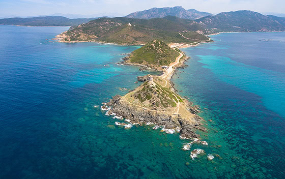 Vue du ciel des îles Sanguinaires