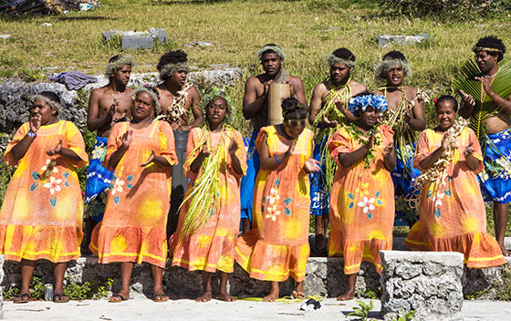 Habitant en costumes traditionnels